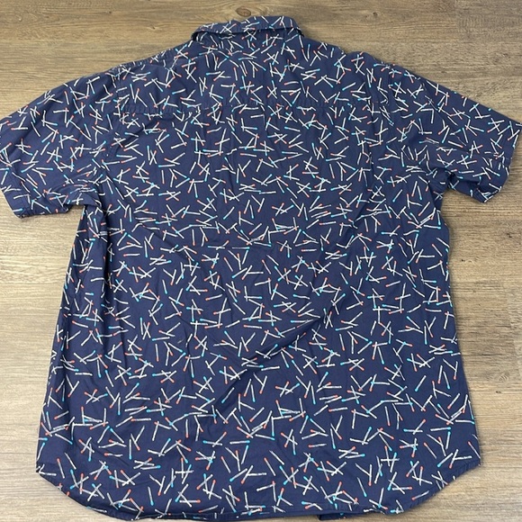 Union Men’s Navy Blue Short Sleeve Button Down Match Shirt, size XL - Picture 7 of 8